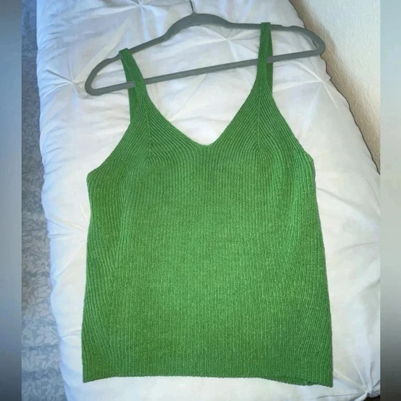 Maeve by Anthropologie “Everyday Maryanne” Bright Green Sweater Tank Top  SIZE M - Picture 7 of 10